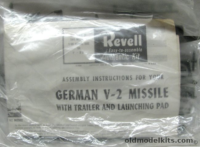 Revell 1/69 German V-2 Rocket with Trailer/Launcher and Cutaway Details - Bagged, H1830 plastic model kit